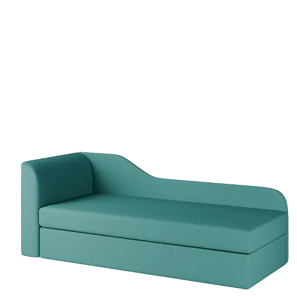 MICHELLE rošt, válenda celočalouněná, provedení levé, látka BO 57 tyrkys